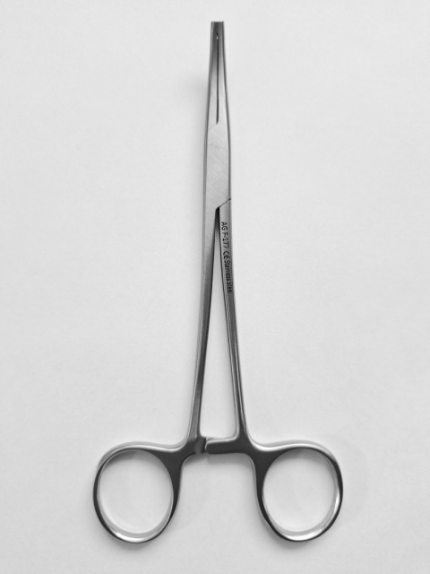 Kleszczyki hemostatyczne Micro-Mosquito/ Halsted-Mosquito, wygięte, z ząbkiem.