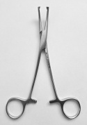 Kleszczyki hemostatyczne Micro-Mosquito/ Halsted-Mosquito, wygięte, z ząbkiem.