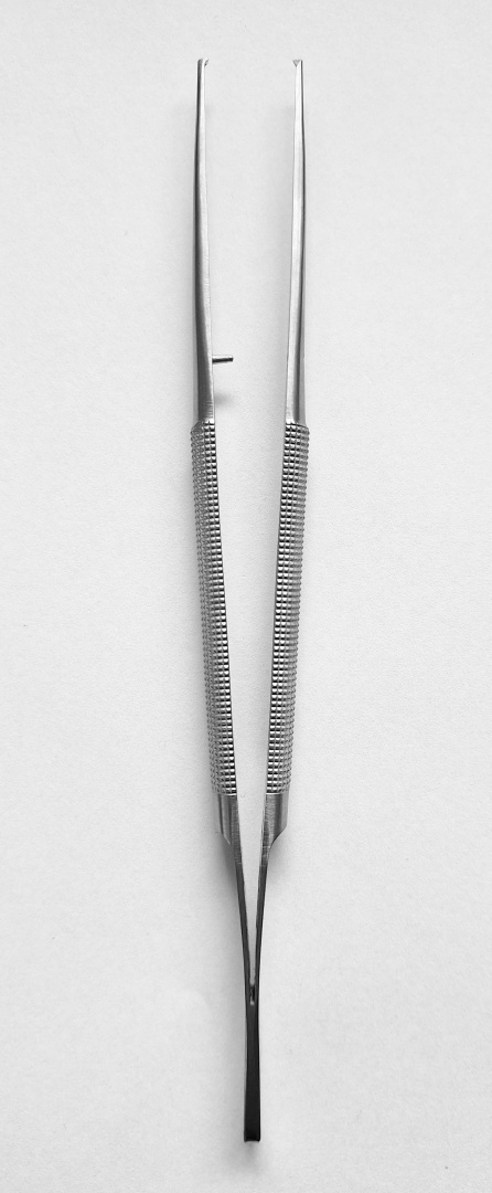 Pęseta mikrochirurgiczna prosta, z ząbkiem, 18 cm